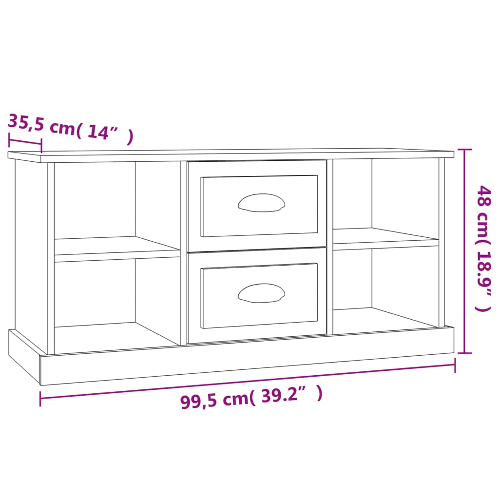 TV Cabinet Sonoma Oak 99,5x35,5x48 cm Engineered Wood