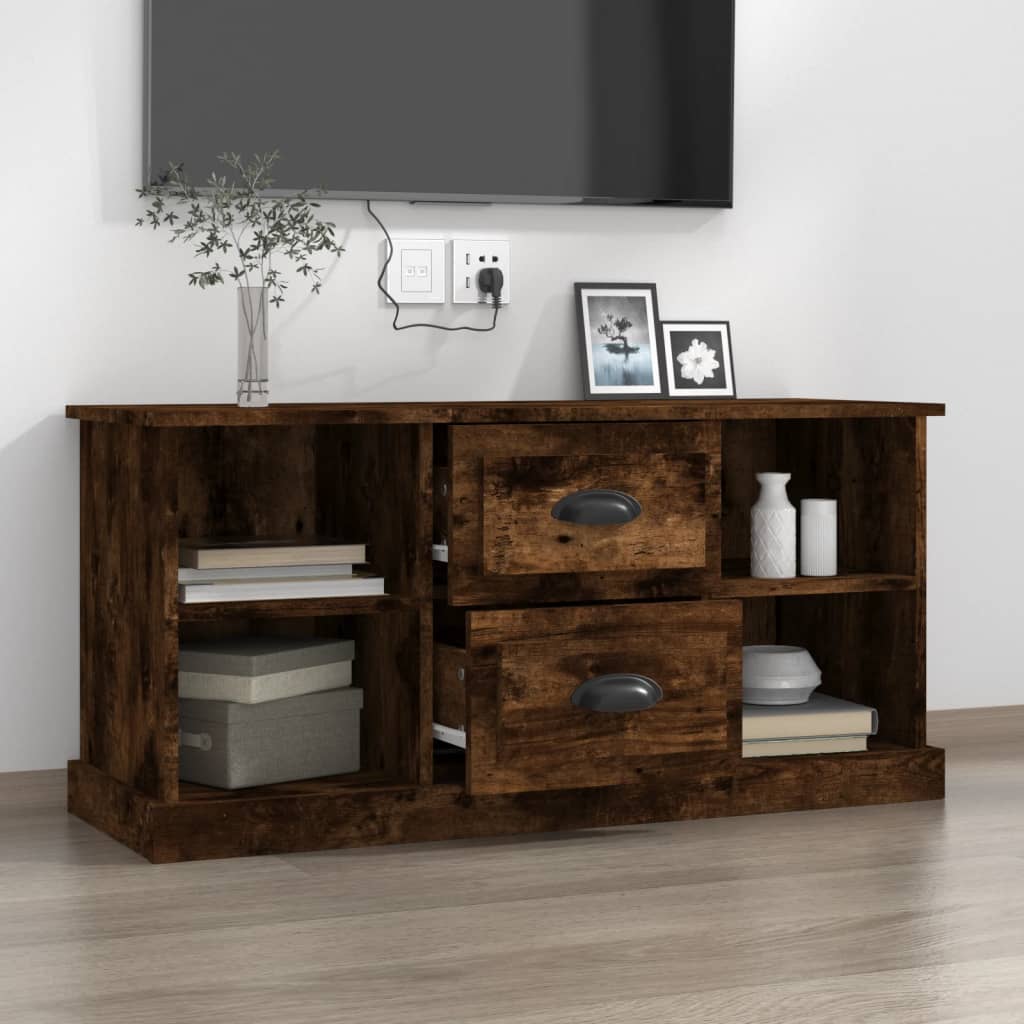TV Cabinet Smoked Oak 99,5x35,5x48 cm Engineered Wood