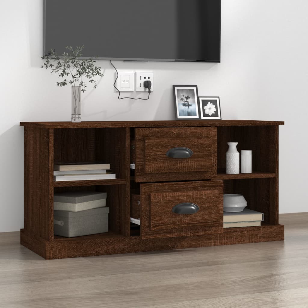 vidaXL TV Cabinet Brown Oak 99.5x35.5x48 cm Engineered Wood