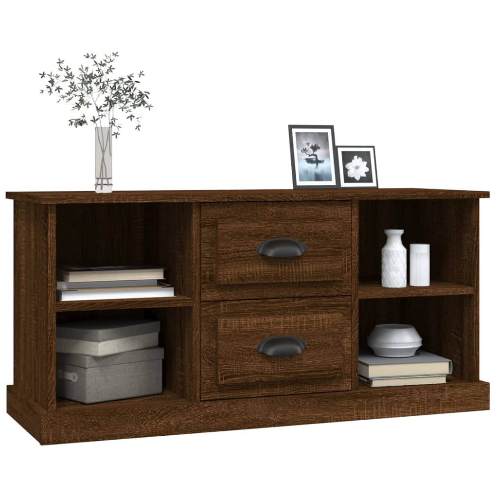 vidaXL TV Cabinet Brown Oak 99.5x35.5x48 cm Engineered Wood