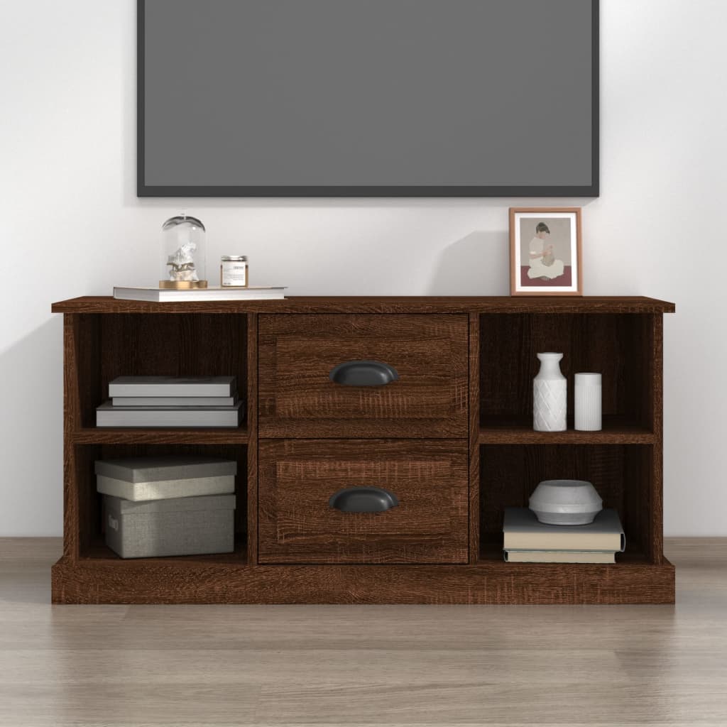 vidaXL TV Cabinet Brown Oak 99.5x35.5x48 cm Engineered Wood