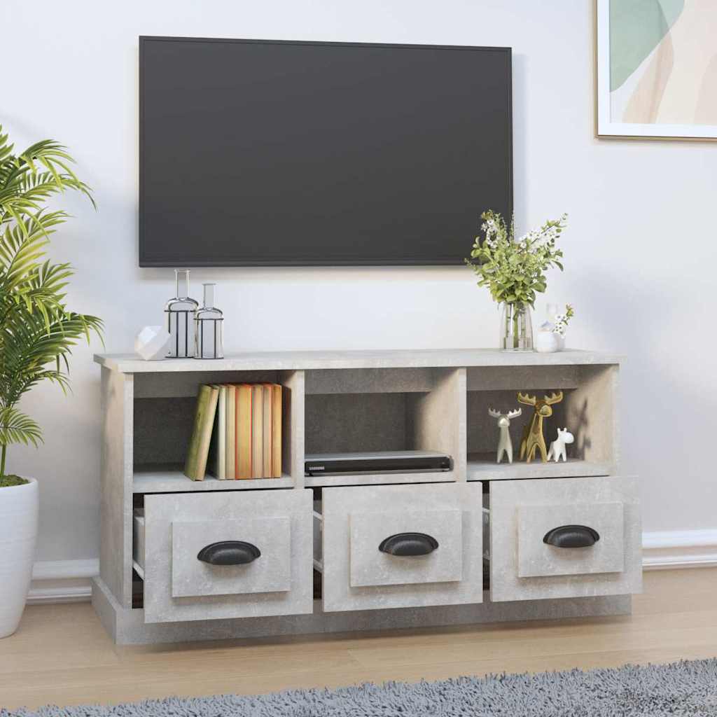 TV Cabinet Concrete Grey 100x35x50 cm Engineered Wood