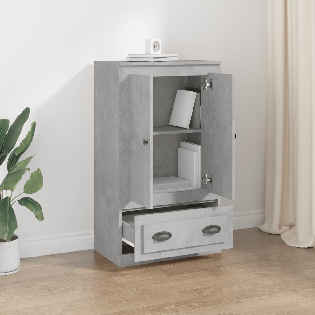 Highboard Concrete Grey 60x35,5x103,5 cm Engineered Wood