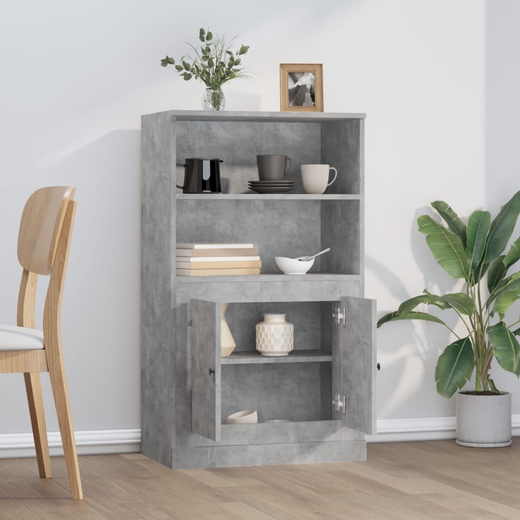 Highboard Concrete Grey 60x35,5x103,5 cm Engineered Wood