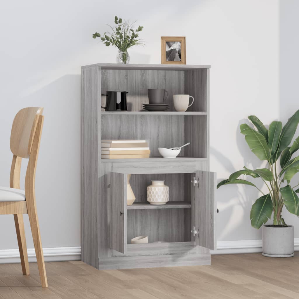 Highboard Grey Sonoma 60x35,5x103,5 cm Engineered Wood