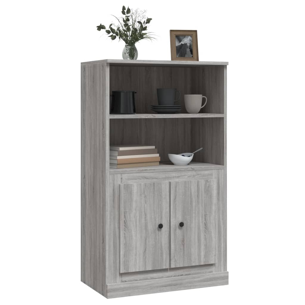 Highboard Grey Sonoma 60x35,5x103,5 cm Engineered Wood
