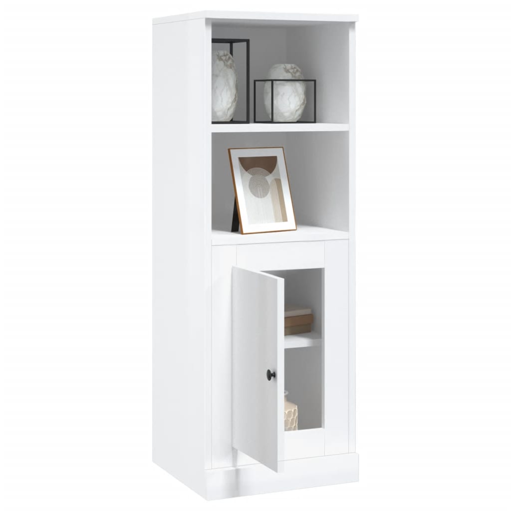 Highboard High Gloss White 36x35,5x103,5 cm Engineered Wood