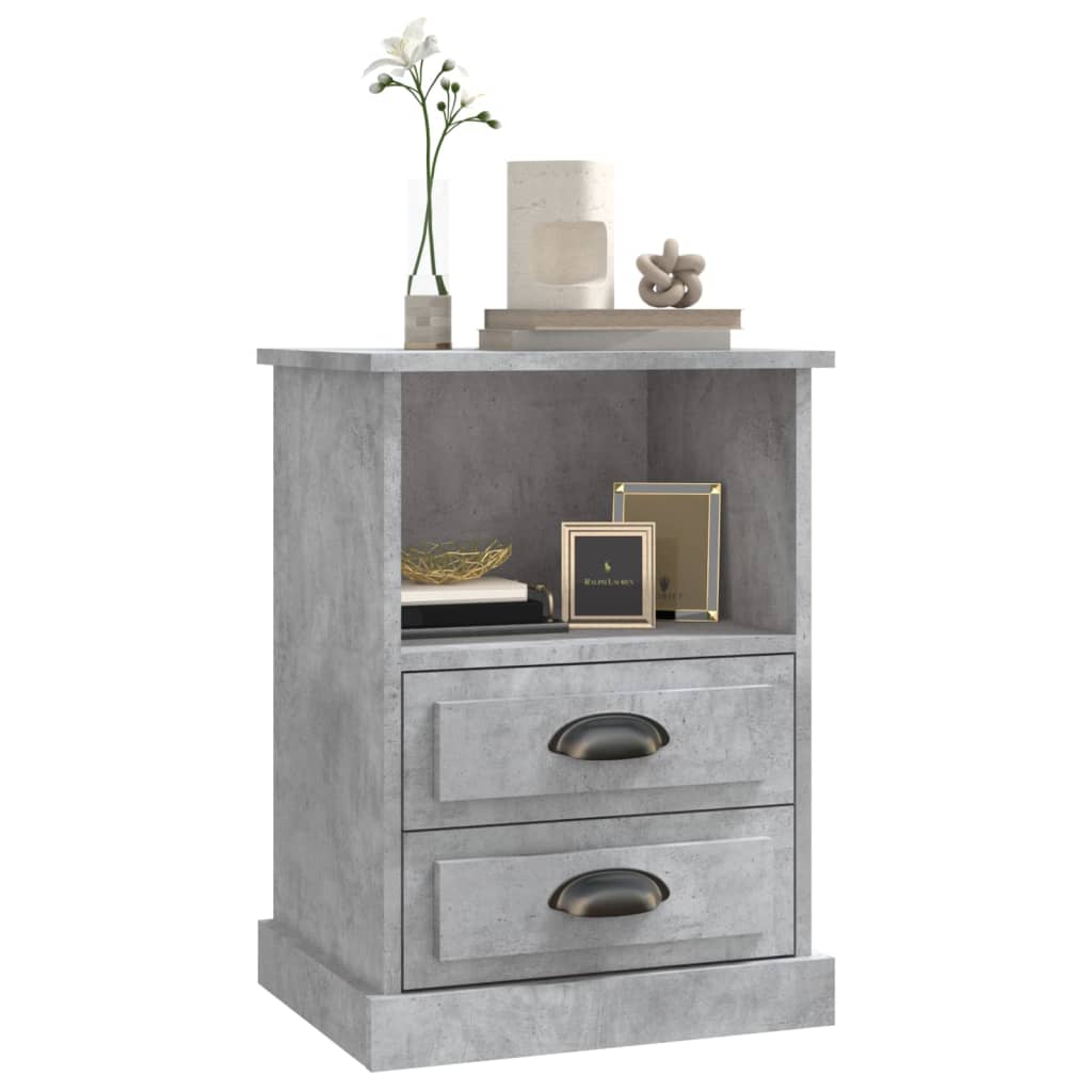 vidaXL Bedside Cabinets 2 pcs Concrete Grey 43x36x60 cm