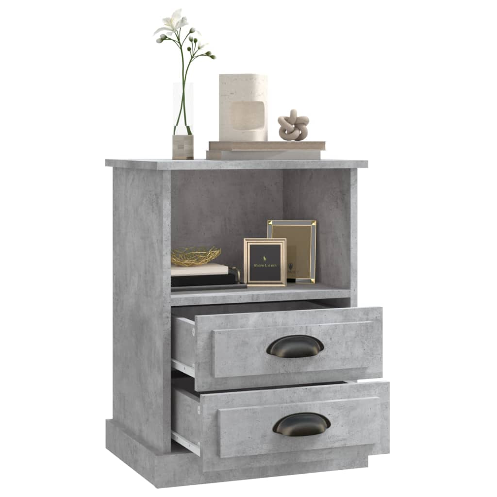 vidaXL Bedside Cabinets 2 pcs Concrete Grey 43x36x60 cm