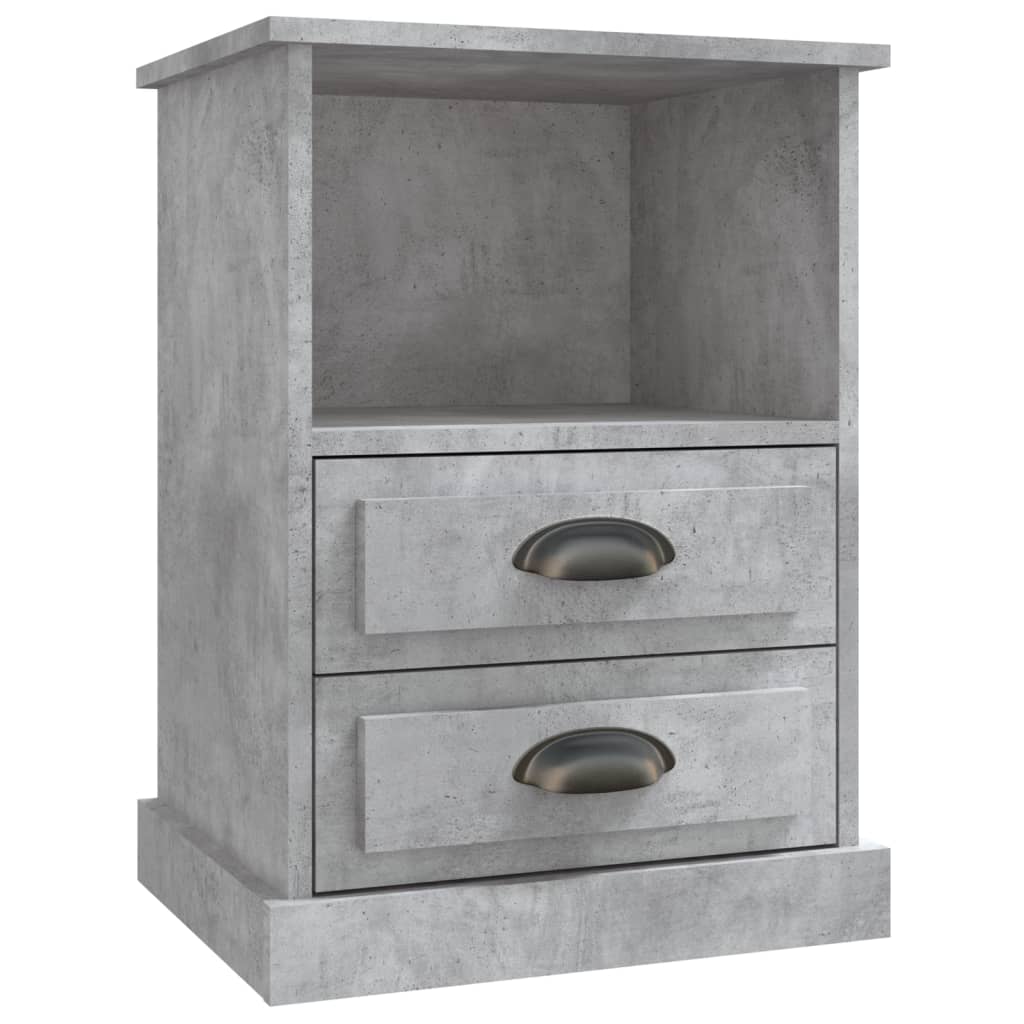 vidaXL Bedside Cabinets 2 pcs Concrete Grey 43x36x60 cm