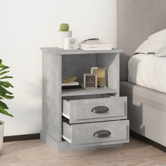 vidaXL Bedside Cabinets 2 pcs Concrete Grey 43x36x60 cm