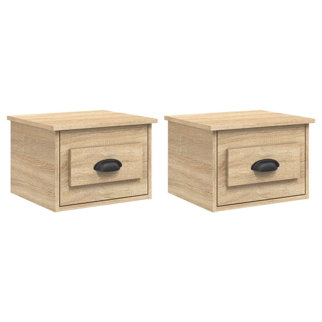 vidaXL Wall-mounted Bedside Cabinets 2 pcs Sonoma Oak 41.5x36x28cm