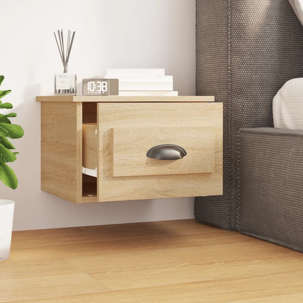 vidaXL Wall-mounted Bedside Cabinets 2 pcs Sonoma Oak 41.5x36x28cm