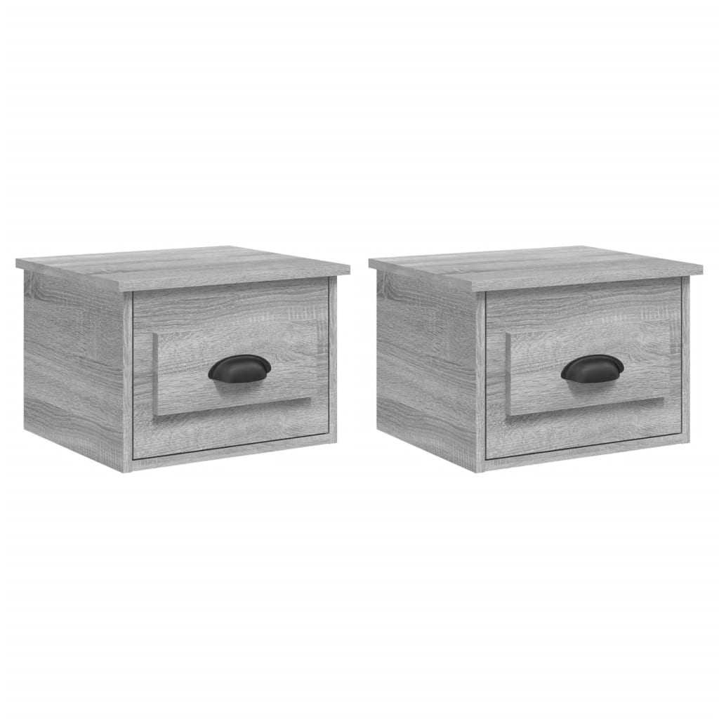 vidaXL Wall-mounted Bedside Cabinets 2 pcs Grey Sonoma 41.5x36x28cm