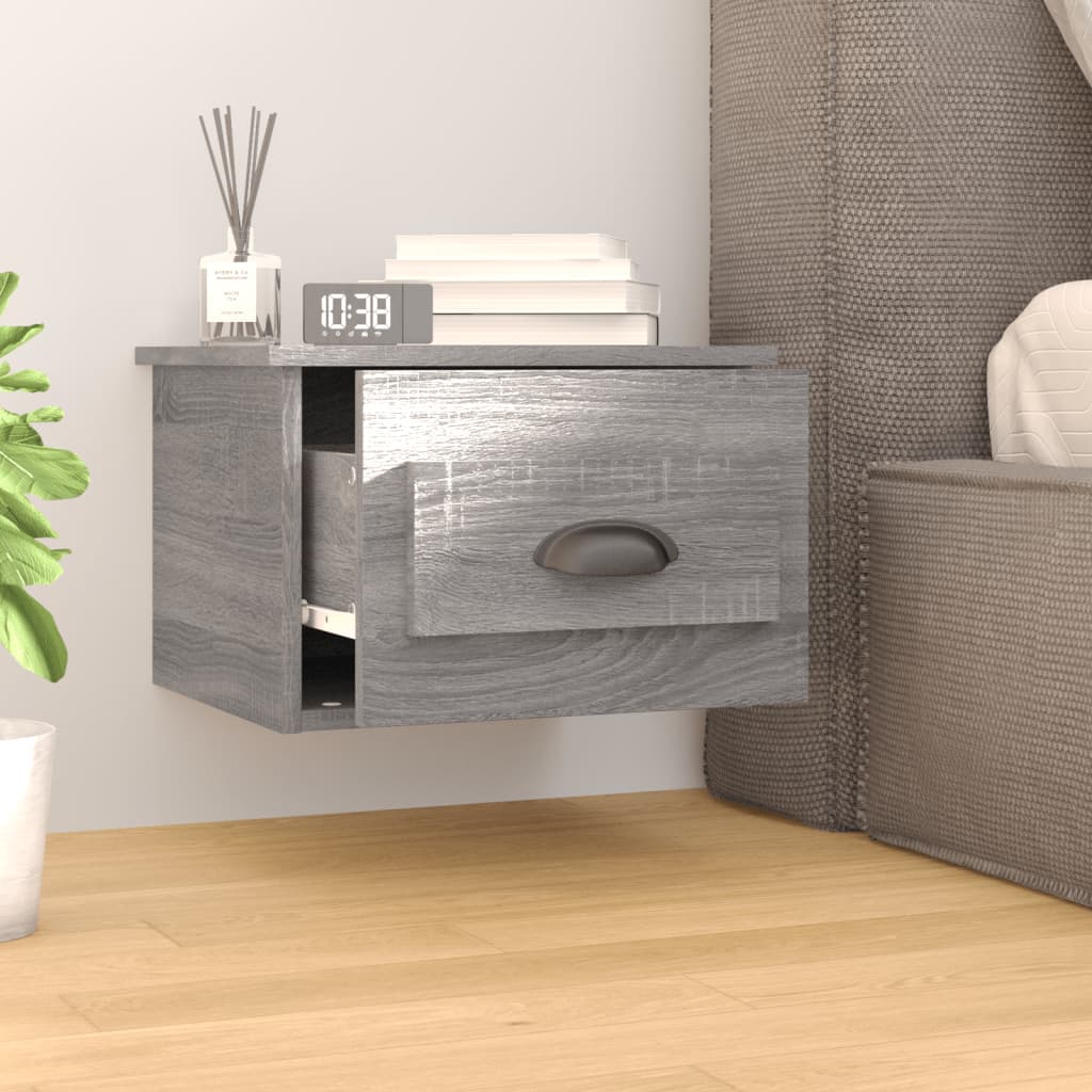 vidaXL Wall-mounted Bedside Cabinets 2 pcs Grey Sonoma 41.5x36x28cm