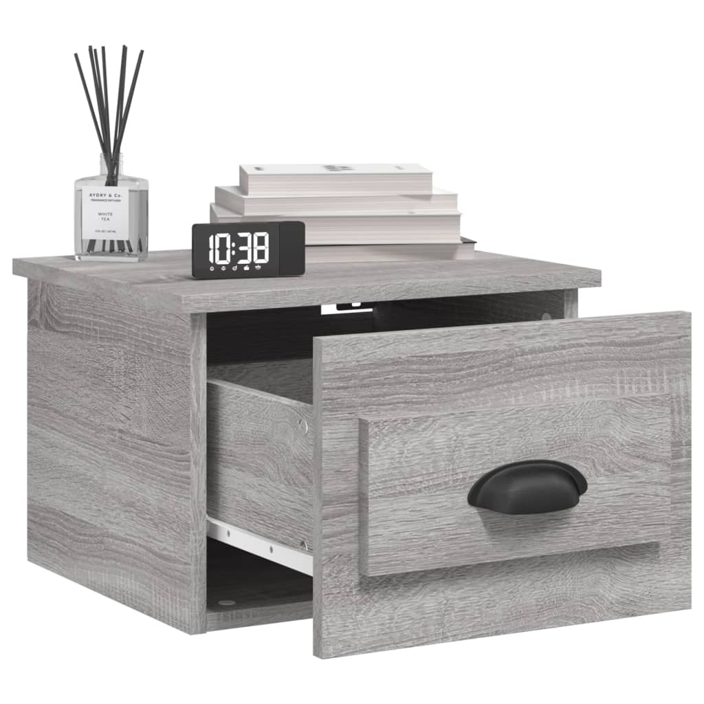 vidaXL Wall-mounted Bedside Cabinets 2 pcs Grey Sonoma 41.5x36x28cm