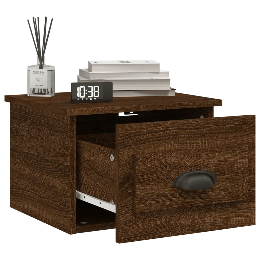 vidaXL Wall-mounted Bedside Cabinets 2 pcs Brown Oak 41.5x36x28cm