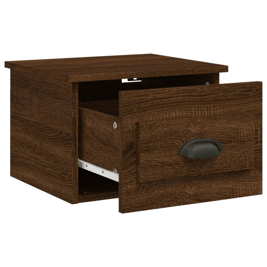 vidaXL Wall-mounted Bedside Cabinets 2 pcs Brown Oak 41.5x36x28cm