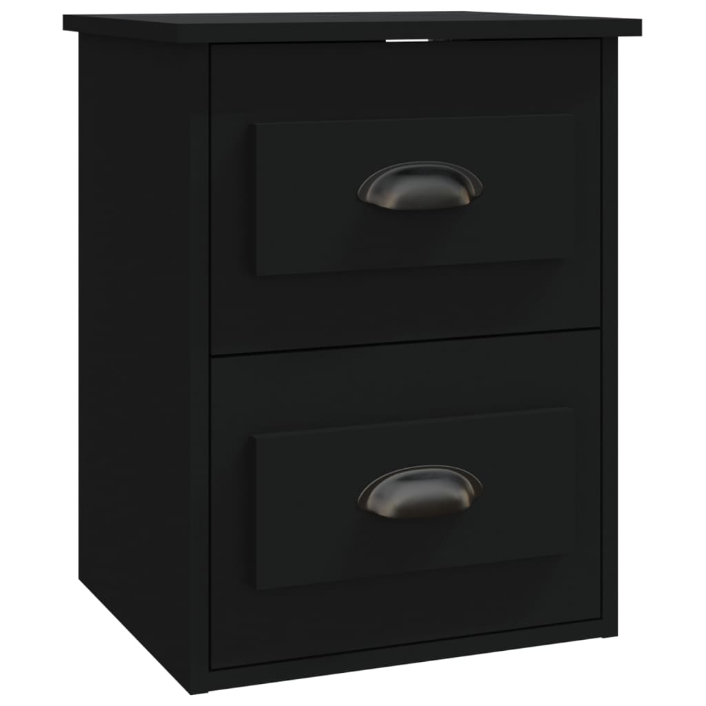 vidaXL Wall-mounted Bedside Cabinets 2 pcs Black 41.5x36x53cm