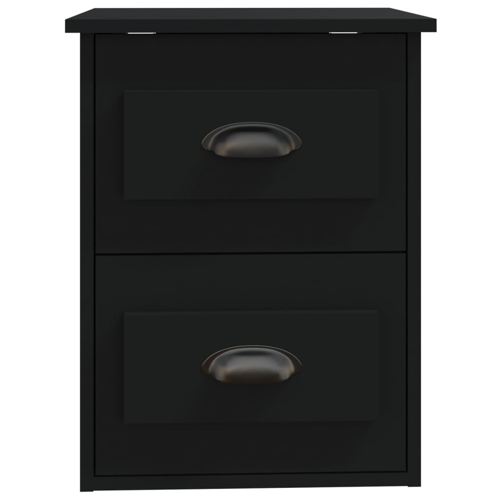 vidaXL Wall-mounted Bedside Cabinets 2 pcs Black 41.5x36x53cm