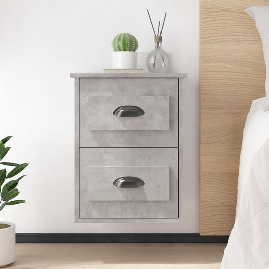 vidaXL Wall-mounted Bedside Cabinets 2 pcs Concrete Grey 41.5x36x53cm