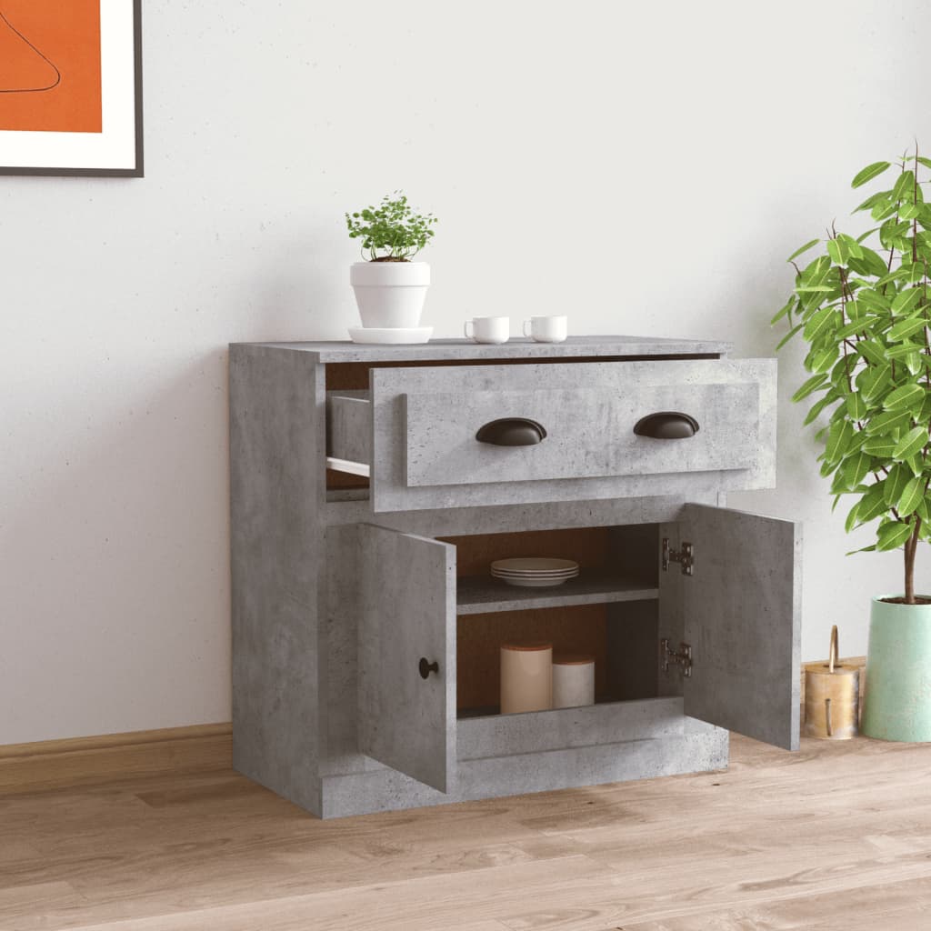 Sideboard Concrete Grey 70x35,5x67,5 cm Engineered Wood