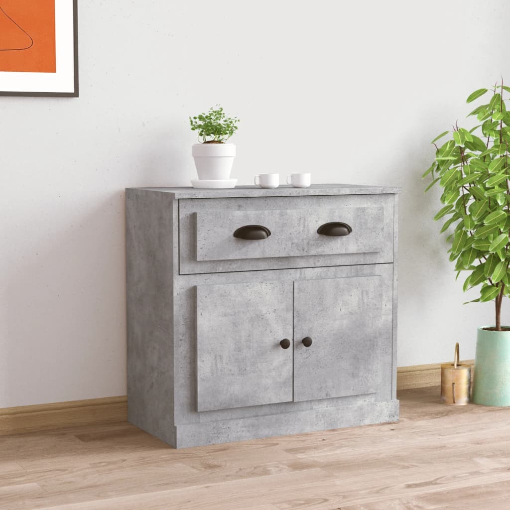 Sideboard Concrete Grey 70x35,5x67,5 cm Engineered Wood