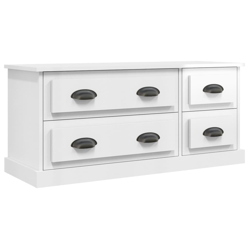 TV Cabinet High Gloss White 100x35,5x45 cm Engineered Wood