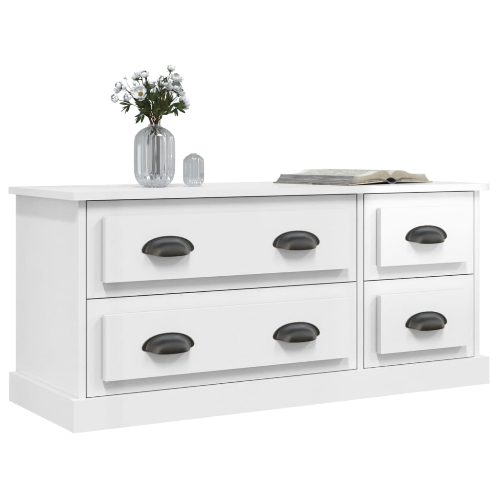 TV Cabinet High Gloss White 100x35,5x45 cm Engineered Wood