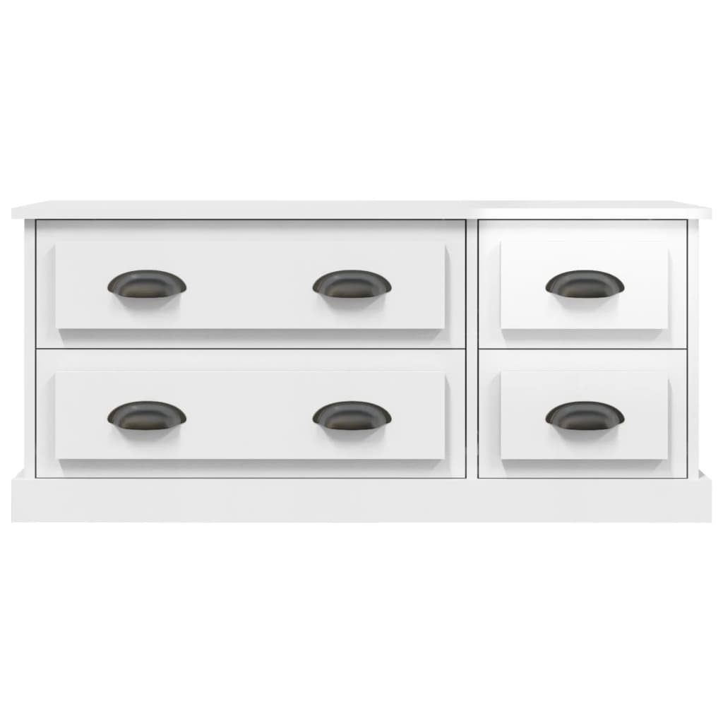 TV Cabinet High Gloss White 100x35,5x45 cm Engineered Wood