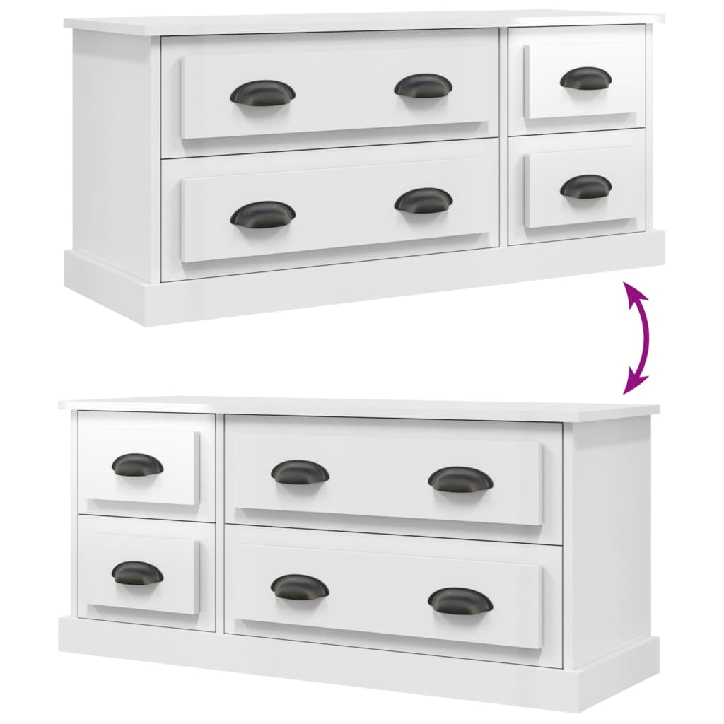 TV Cabinet High Gloss White 100x35,5x45 cm Engineered Wood