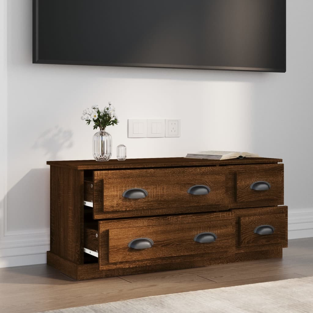 vidaXL TV Cabinet Brown Oak 100x35.5x45 cm Engineered Wood