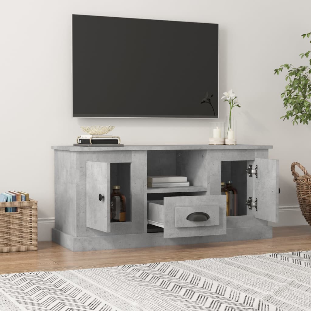 vidaXL TV Cabinet Concrete Grey 100x35.5x45 cm Engineered Wood