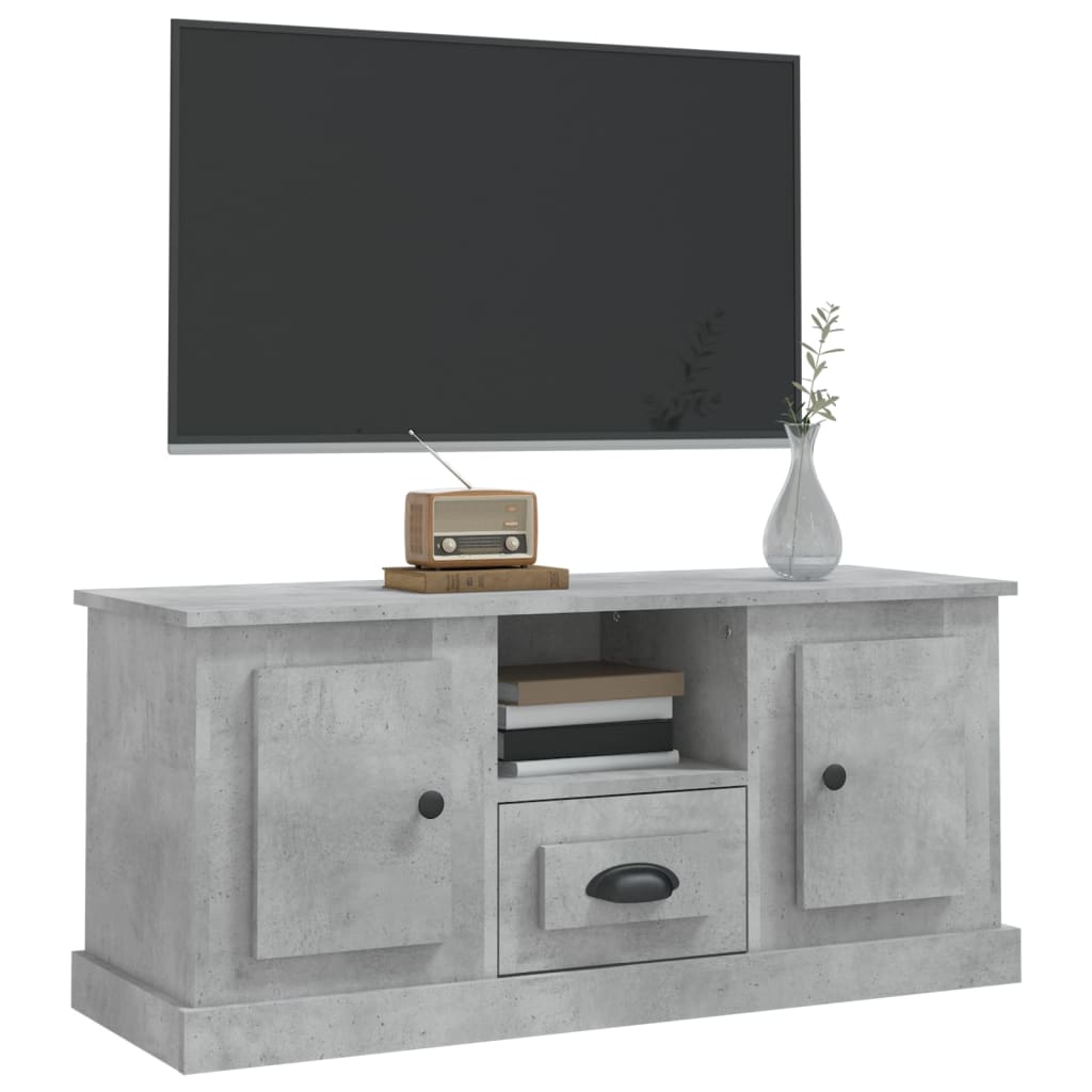 vidaXL TV Cabinet Concrete Grey 100x35.5x45 cm Engineered Wood