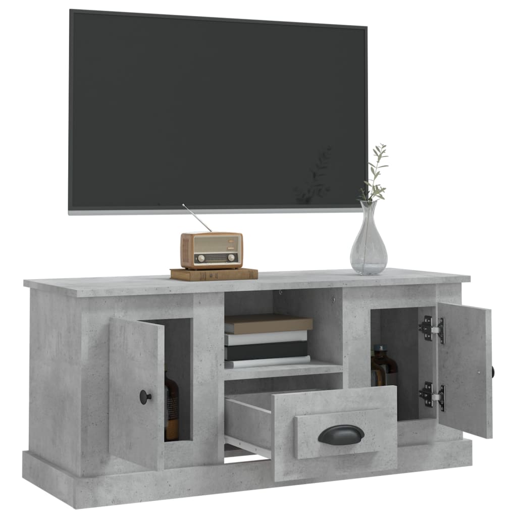 vidaXL TV Cabinet Concrete Grey 100x35.5x45 cm Engineered Wood