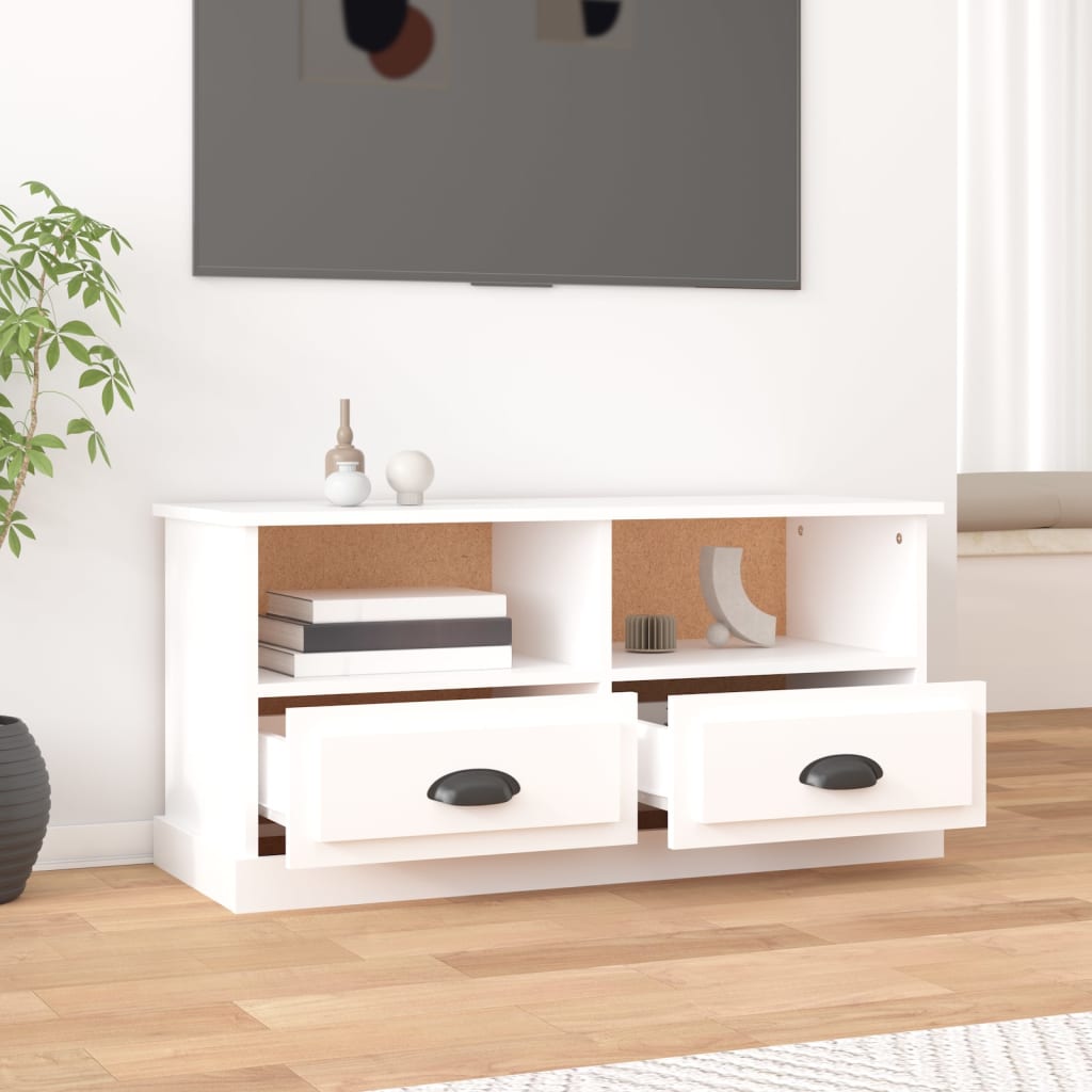 TV Cabinet White 93x35,5x45 cm Engineered Wood