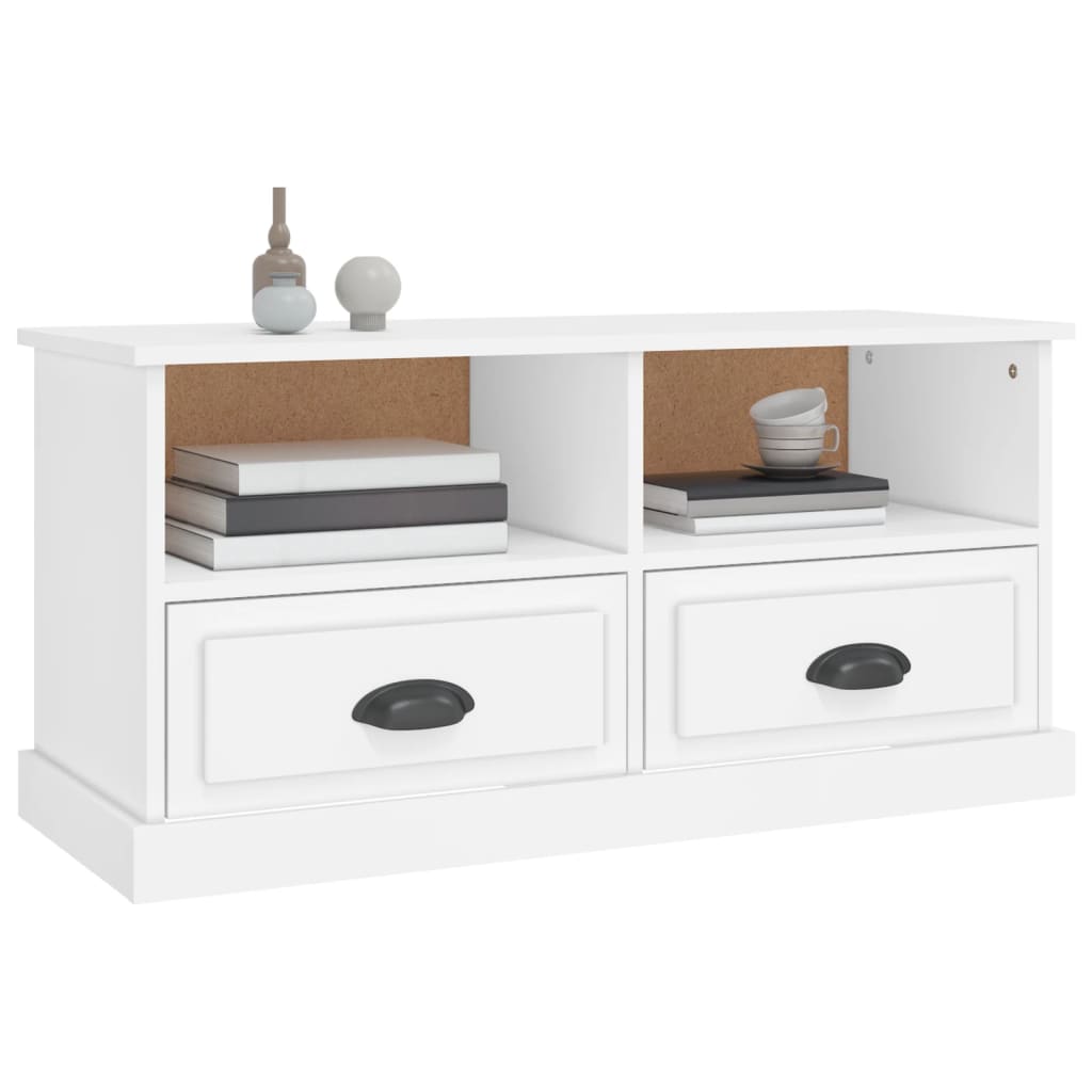 TV Cabinet White 93x35,5x45 cm Engineered Wood