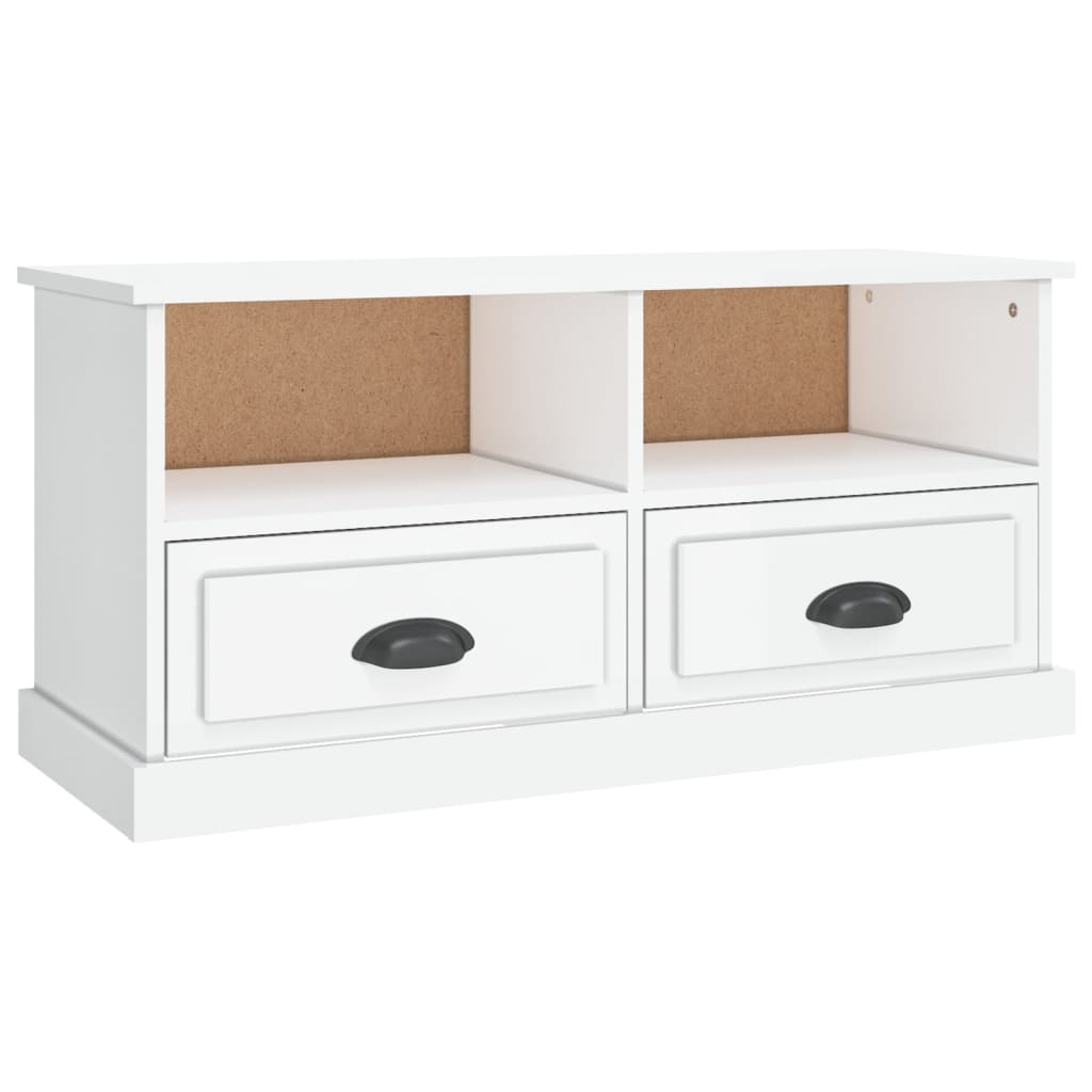 TV Cabinet High Gloss White 93x35,5x45 cm Engineered Wood