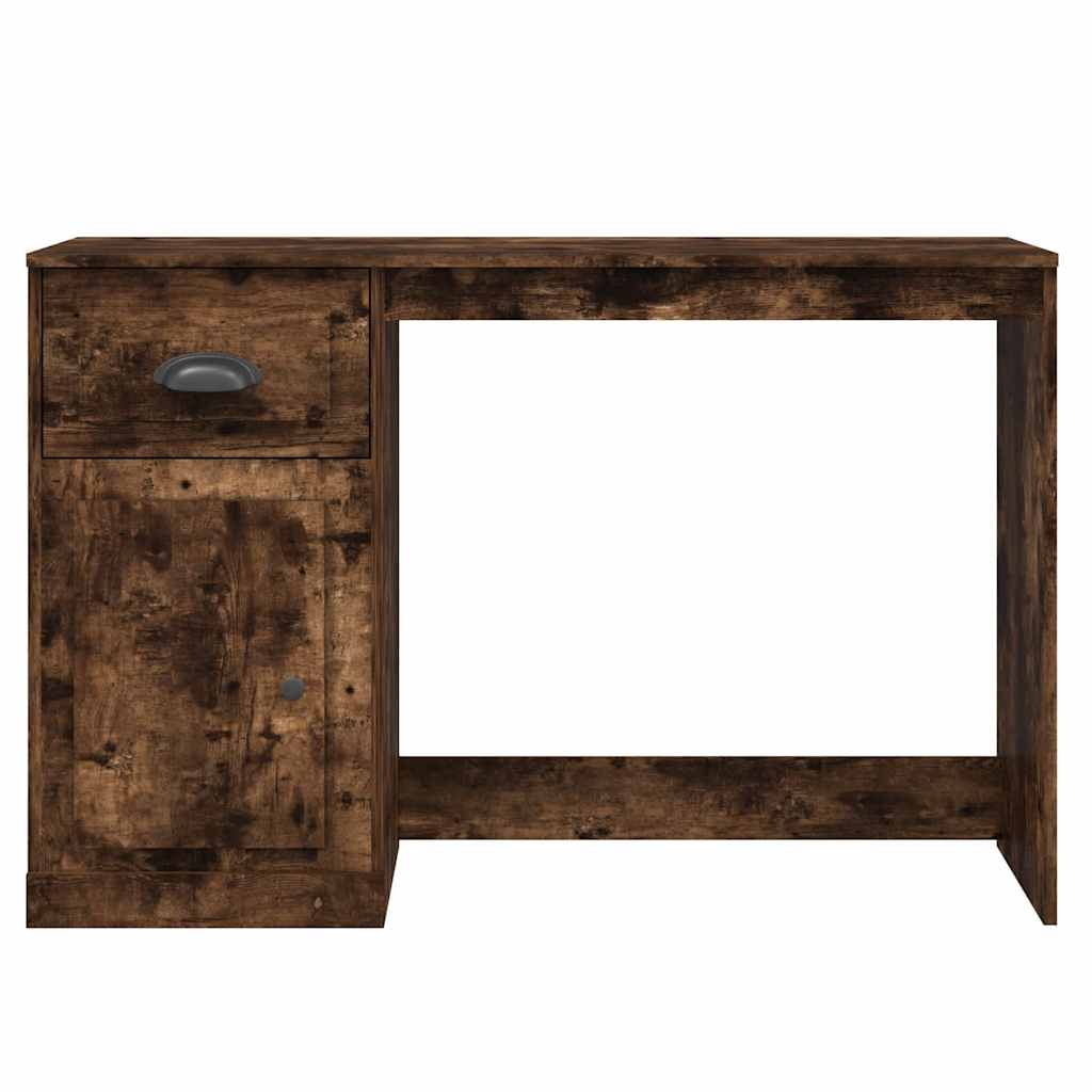 Desk with Drawer Smoked Oak 115x50x75 cm Engineered Wood
