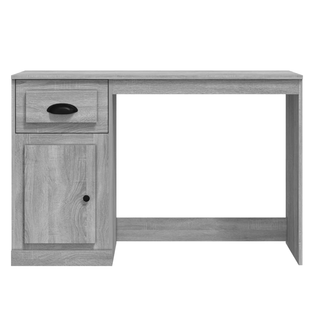 vidaXL Desk with Drawer Grey Sonoma 115x50x75 cm Engineered Wood