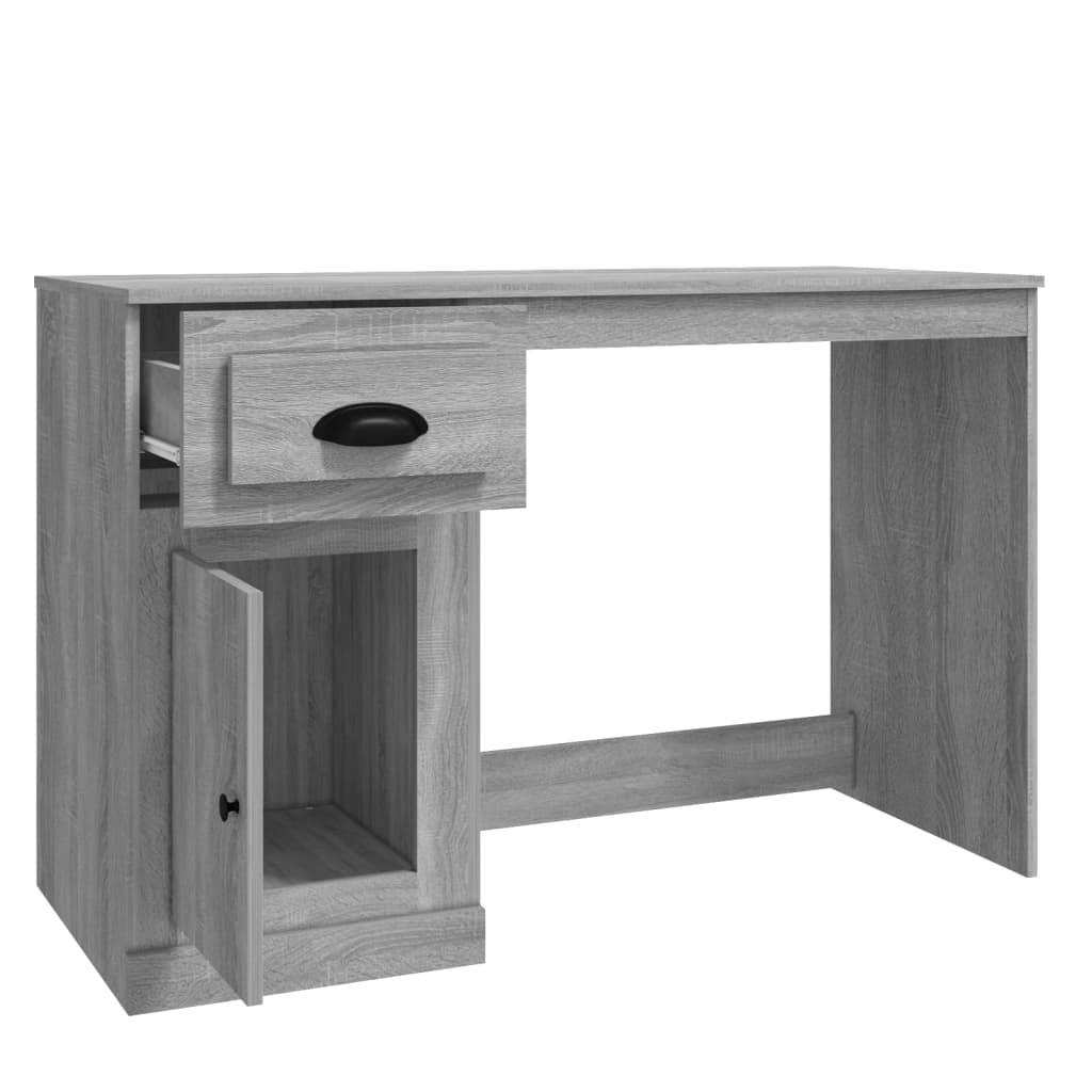 vidaXL Desk with Drawer Grey Sonoma 115x50x75 cm Engineered Wood