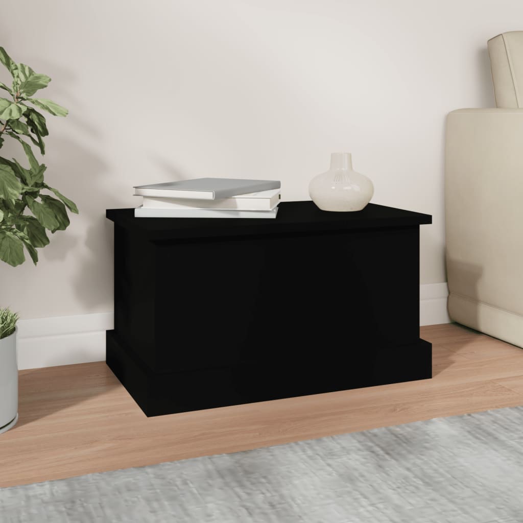 vidaXL Storage Box Black 50x30x28 cm Engineered Wood