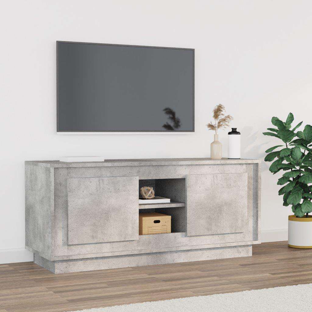 TV Cabinet Concrete Grey 102x35x45 cm Engineered Wood