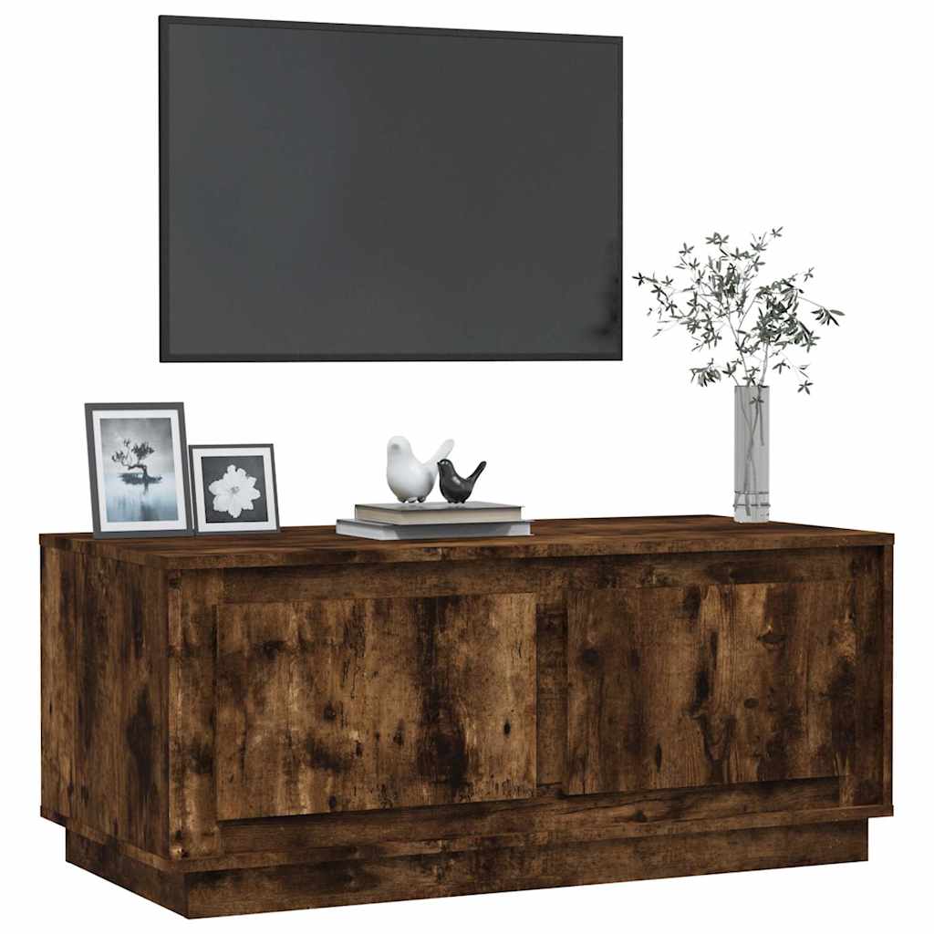 Coffee Table Smoked Oak 102x50x44 cm Engineered Wood
