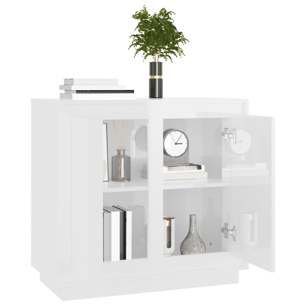 vidaXL Sideboard High Gloss White 80x34x75 cm Engineered Wood