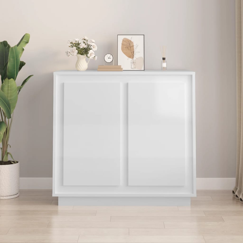 vidaXL Sideboard High Gloss White 80x34x75 cm Engineered Wood