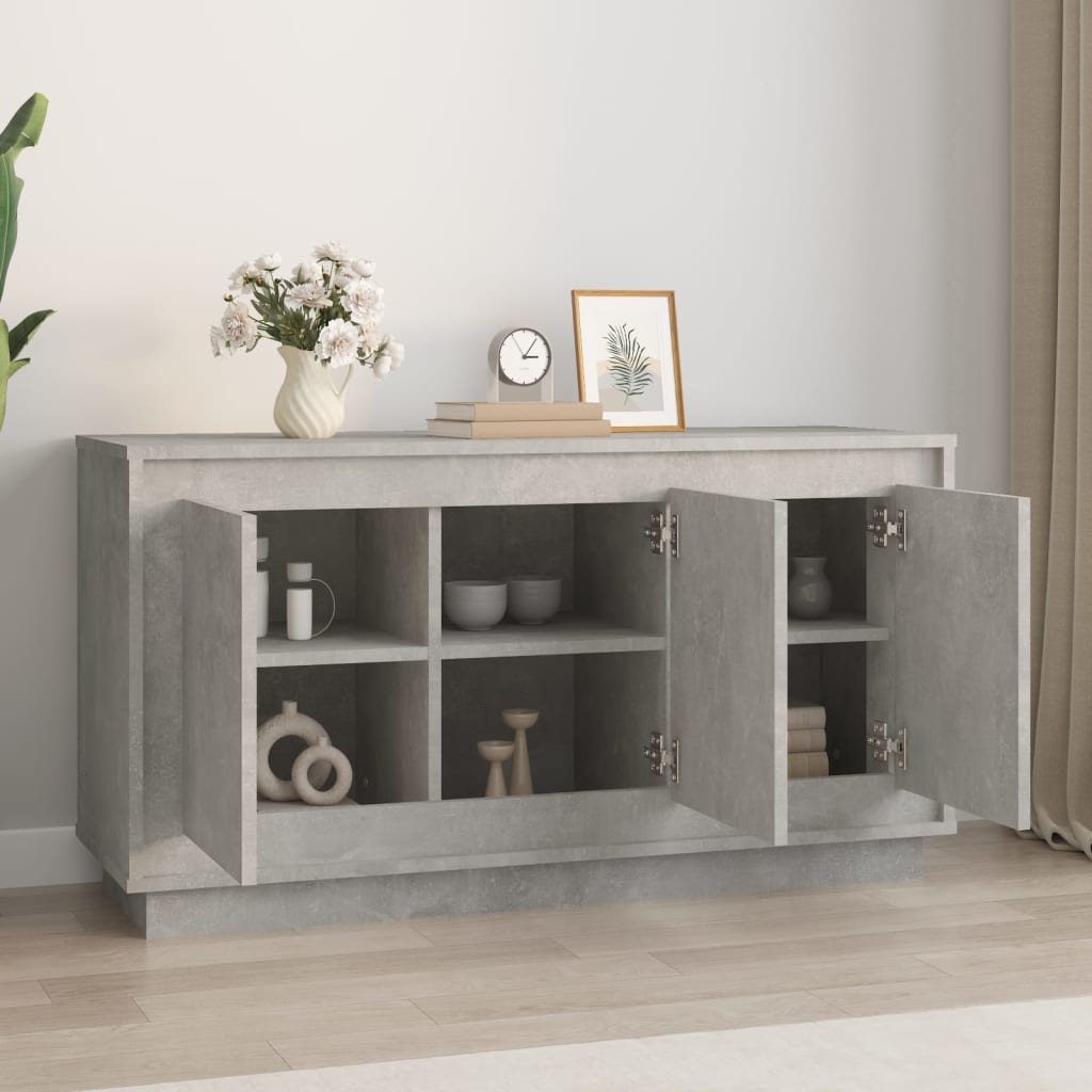 vidaXL Sideboard Concrete Grey 102x35x55 cm Engineered Wood