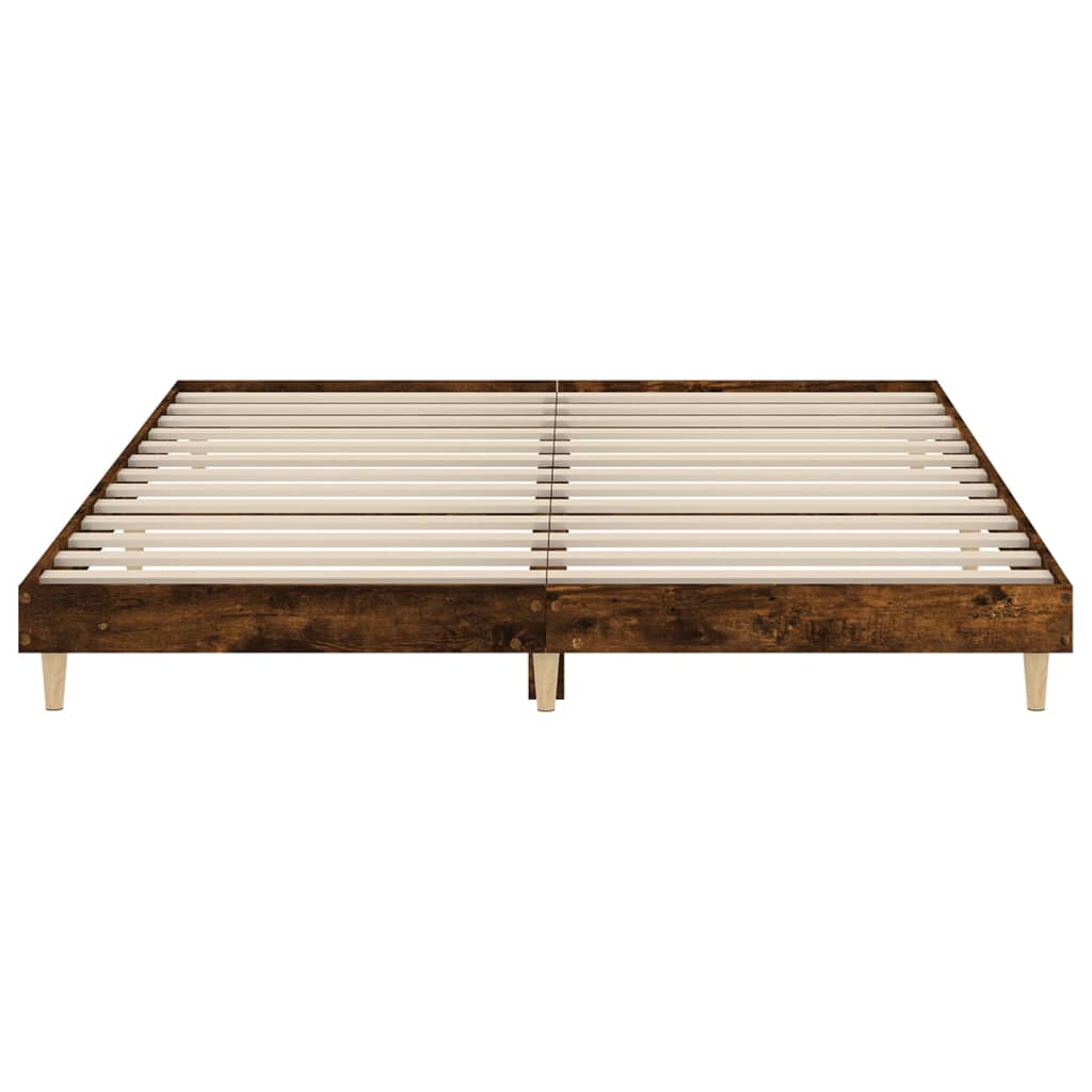 vidaXL Bed Frame without Mattress Smoked Oak 180x200 cm Super King Engineered Wood