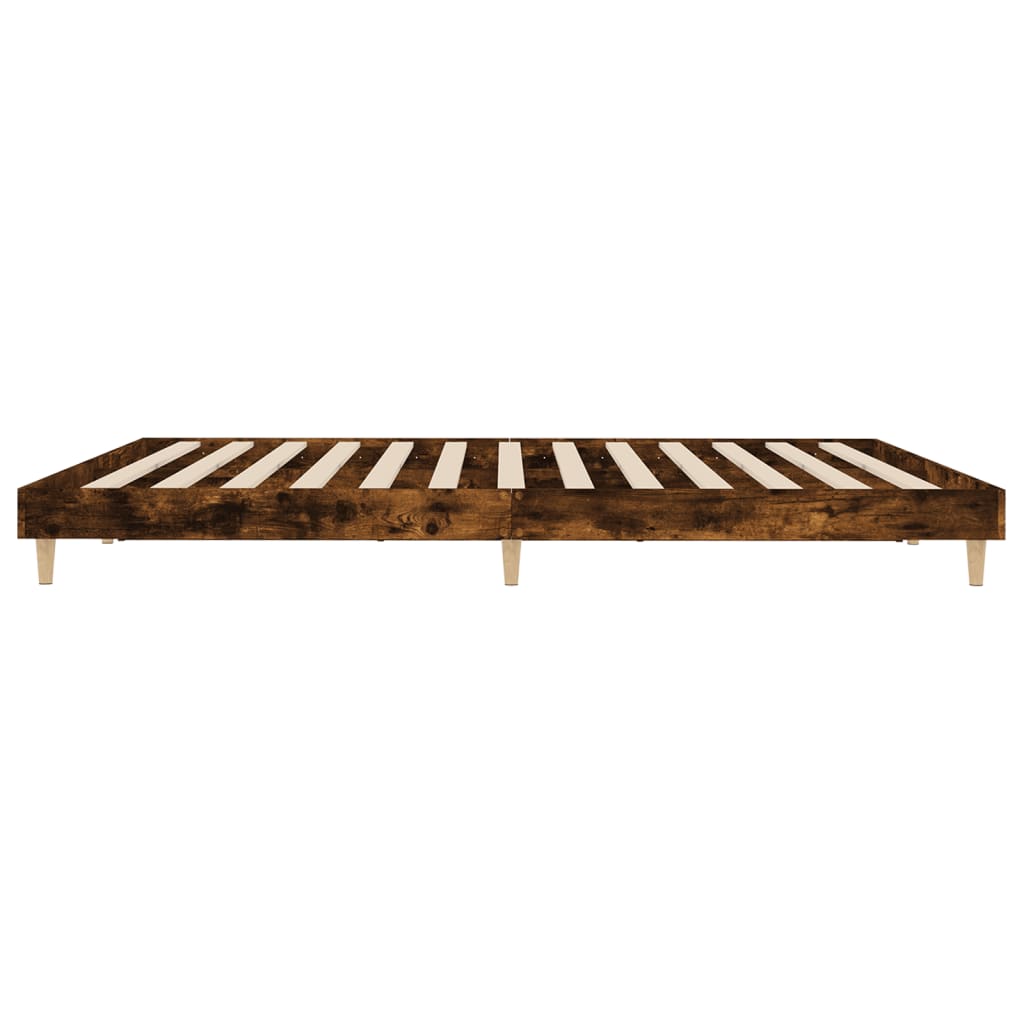 vidaXL Bed Frame without Mattress Smoked Oak 180x200 cm Super King Engineered Wood