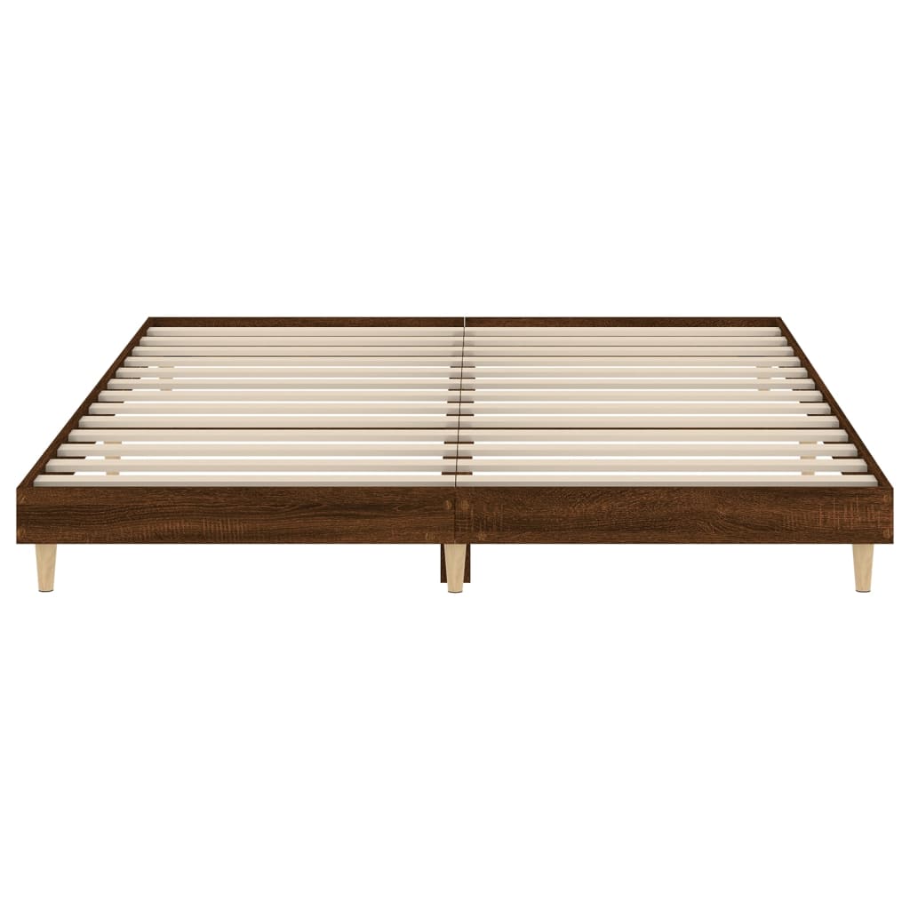 vidaXL Bed Frame without Mattress Brown Oak 180x200 cm Super King Engineered Wood